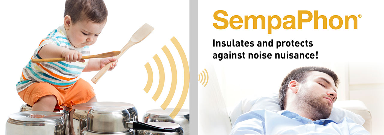 SempaPhon, a soundproofing and thermal insulation product for internal walls, insulates and protects against noise nuisance.