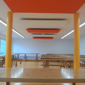 ABSOPANEL sound absorbing panels decorate walls and ceilings whilst soundproofing a room.