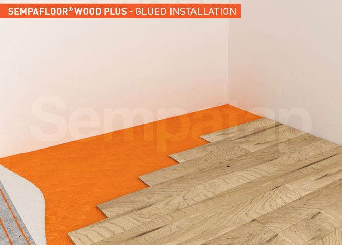 SempaFloor Wood Plus, soundproofing insulation under glued parquet